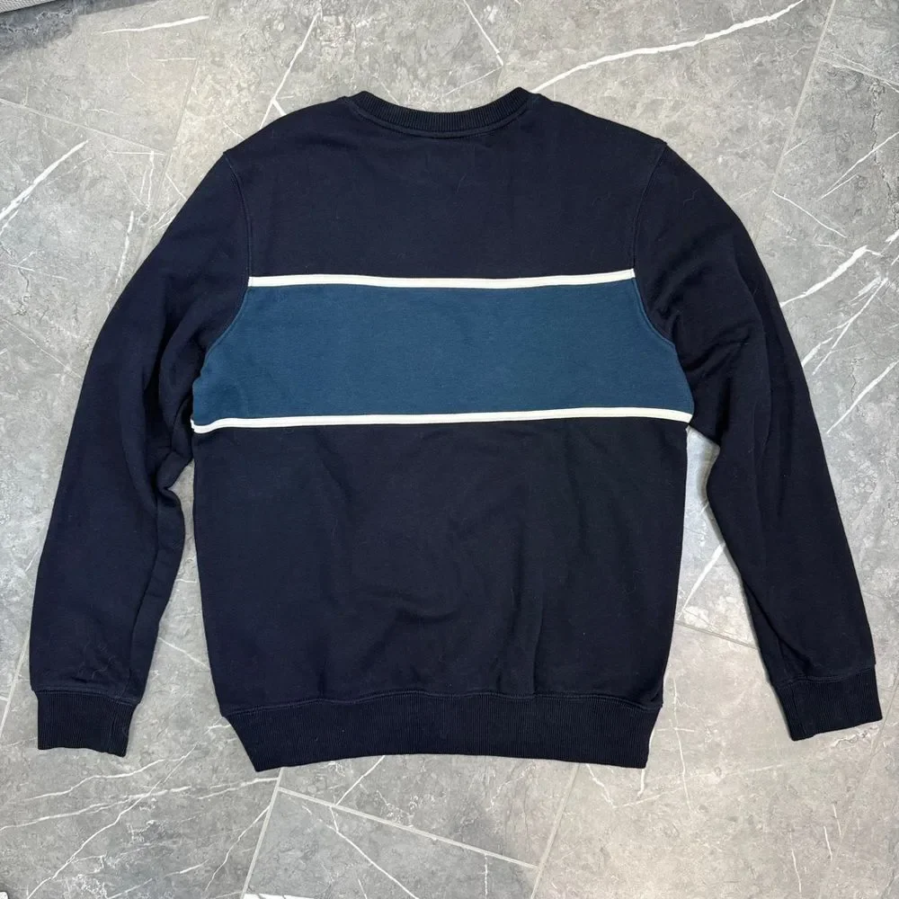 Goodfellow & Co Navy Blue Stripe Crewneck Sweater Mens Size M